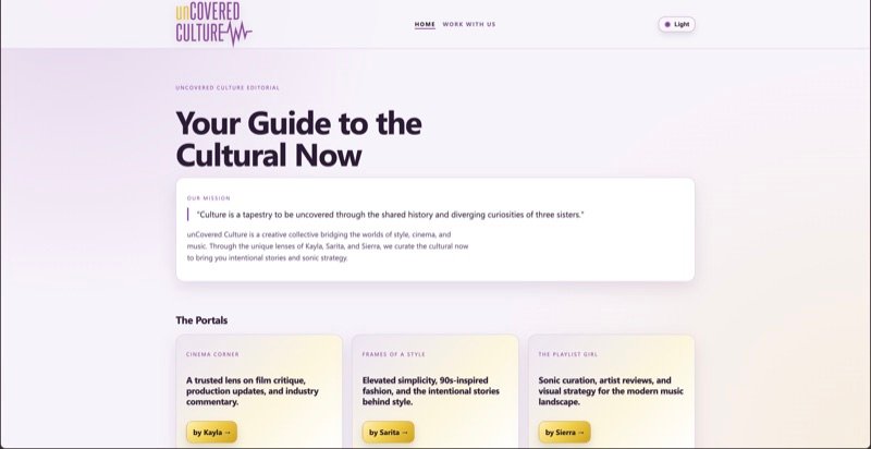 unCovered Culture website