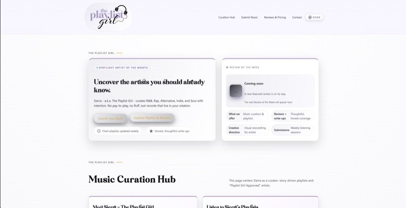 The Playlist Girl website